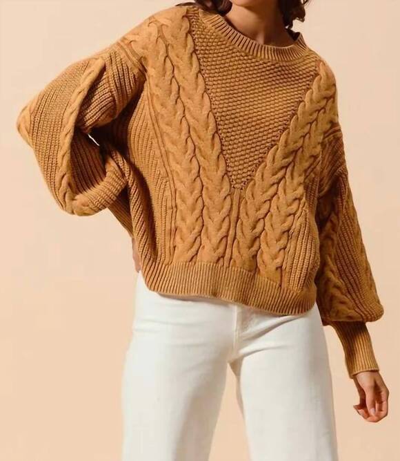 ZENANA Sweaters - NEW ZENANA irene cable knit sweater in vintage camel